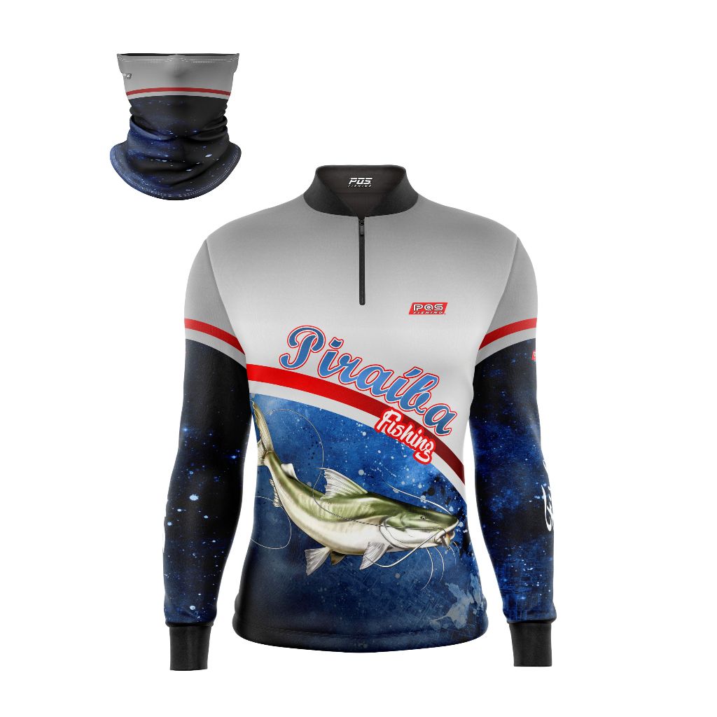 Camisa de Pesca com bandana Gola com Zíper PQS I REF 56