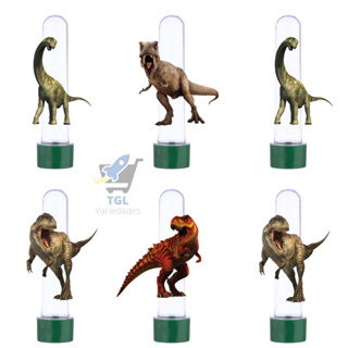 10 Tubetes Dinossauro Lembrancinha Com Aplique 3D em Oferta na Shopee