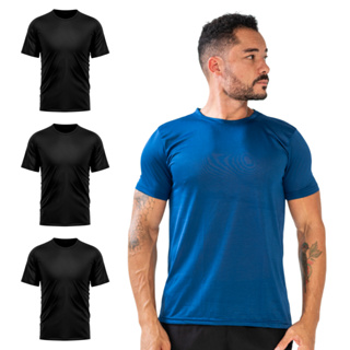 Kit 3 Camisetas Masculinas Dry Fit Academia Tech Treino Corrida Anti-Suor Sortida em Oferta na Shopee