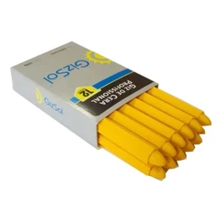 Giz Amarelo Para Riscar Marcar Pneus Caixa Com 12 Unid