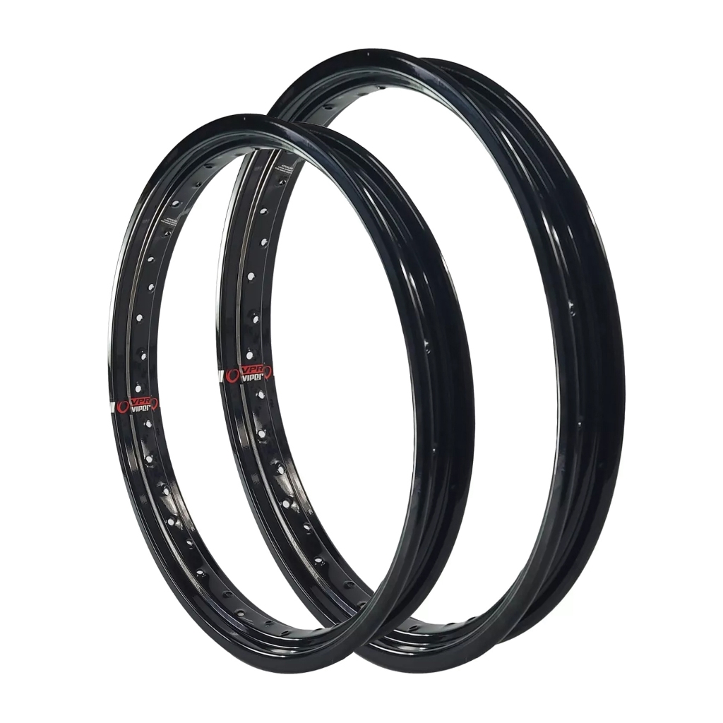 Par Aros de Alumínio Viper Vpr 19x1.85 e 17x2.15 Bros 125 150 160 Xre 190 Xtz Crosser 150 Preto Brilho