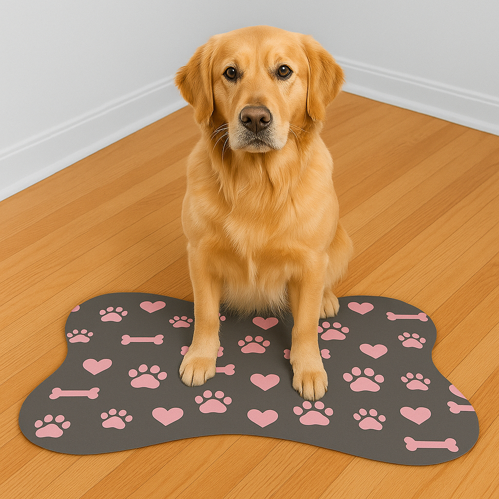 Tapete Antiderrapante para Comedouro Pet 38x25cm | Estampa Ossinho para Cão e Gato – Marzek Shop em Oferta na Shopee