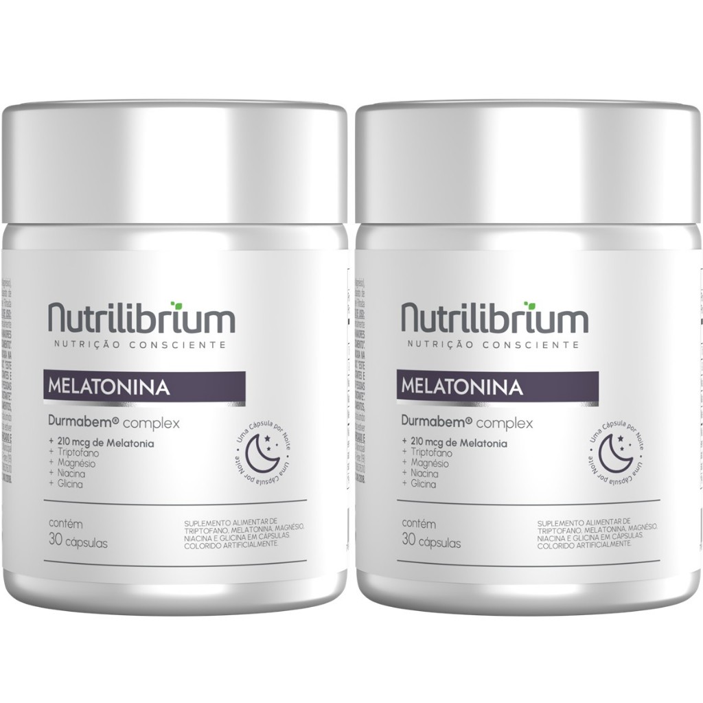 kit 2x Melatonina com Triptofano Magnésio Nutrilibrium - 2 Meses