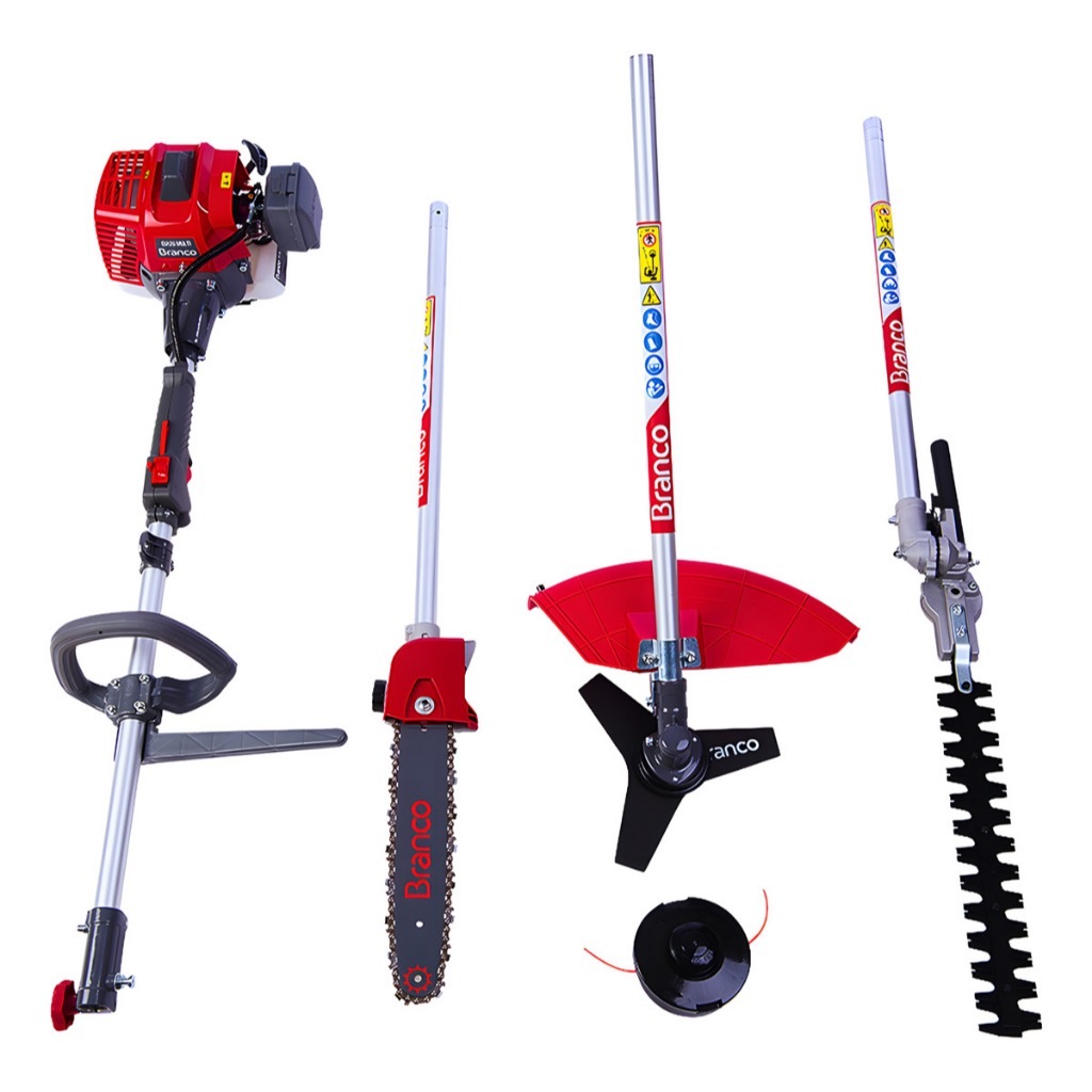 Roçadeira a Gasolina BRANCO 25cc 4 em 1 – Motosserra, Podador Motor Potente, Design Ergonômico