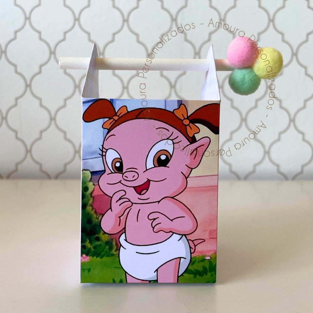 CAIXA CANUDO PERSONALIZADA PARA LEMBRANCINHAS LOONEY TUNES BABY  CAIXINHA FESTA INFANTIL ANIVERSARIO