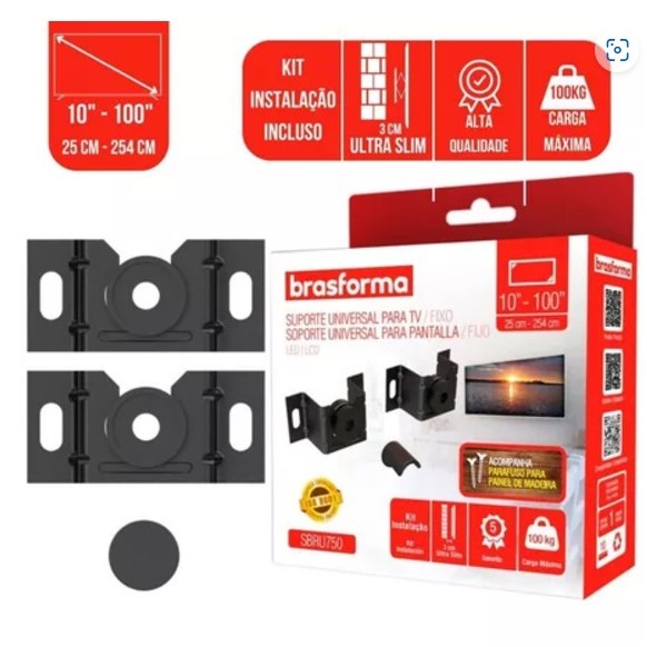 Suporte Universal Fixo Para Smart TV LED LCD 4K Parede Painel 10 24 32 43 50 55 60 75 100 Polegadas