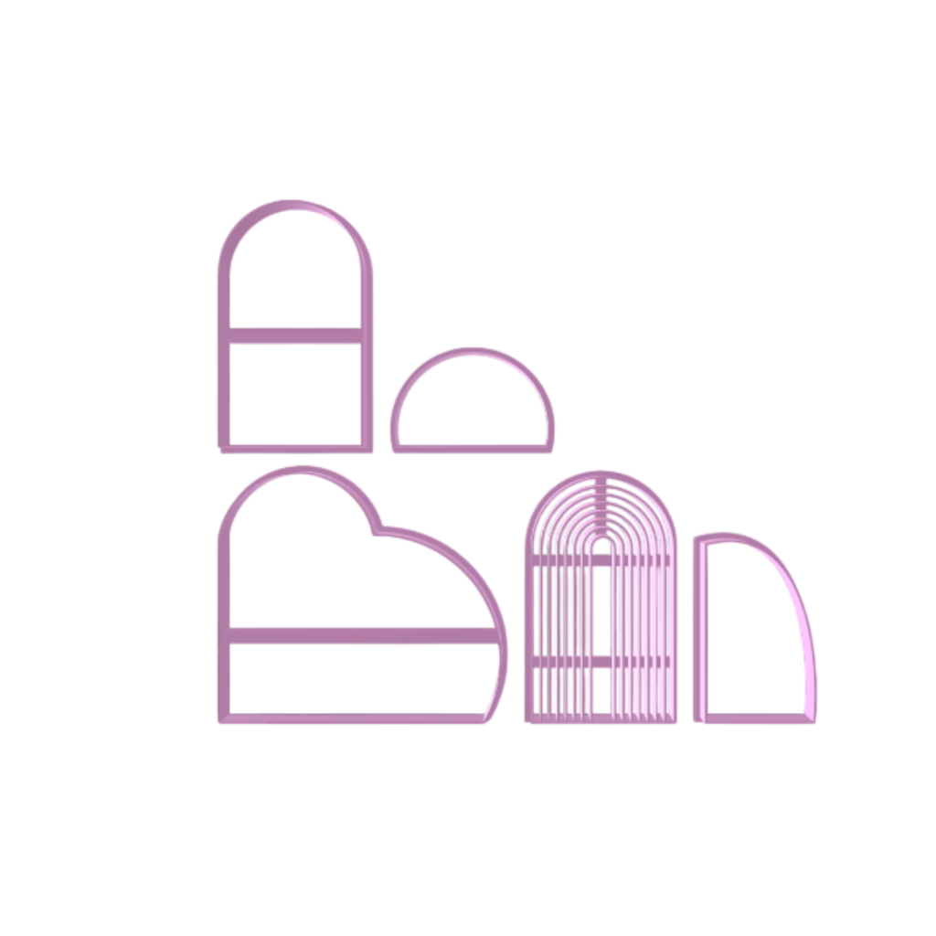 Cortador Moldura Portal Duplo Arco Iris 8 ou 9cm Kit 5 pçs Pasta Americana cod.003/004