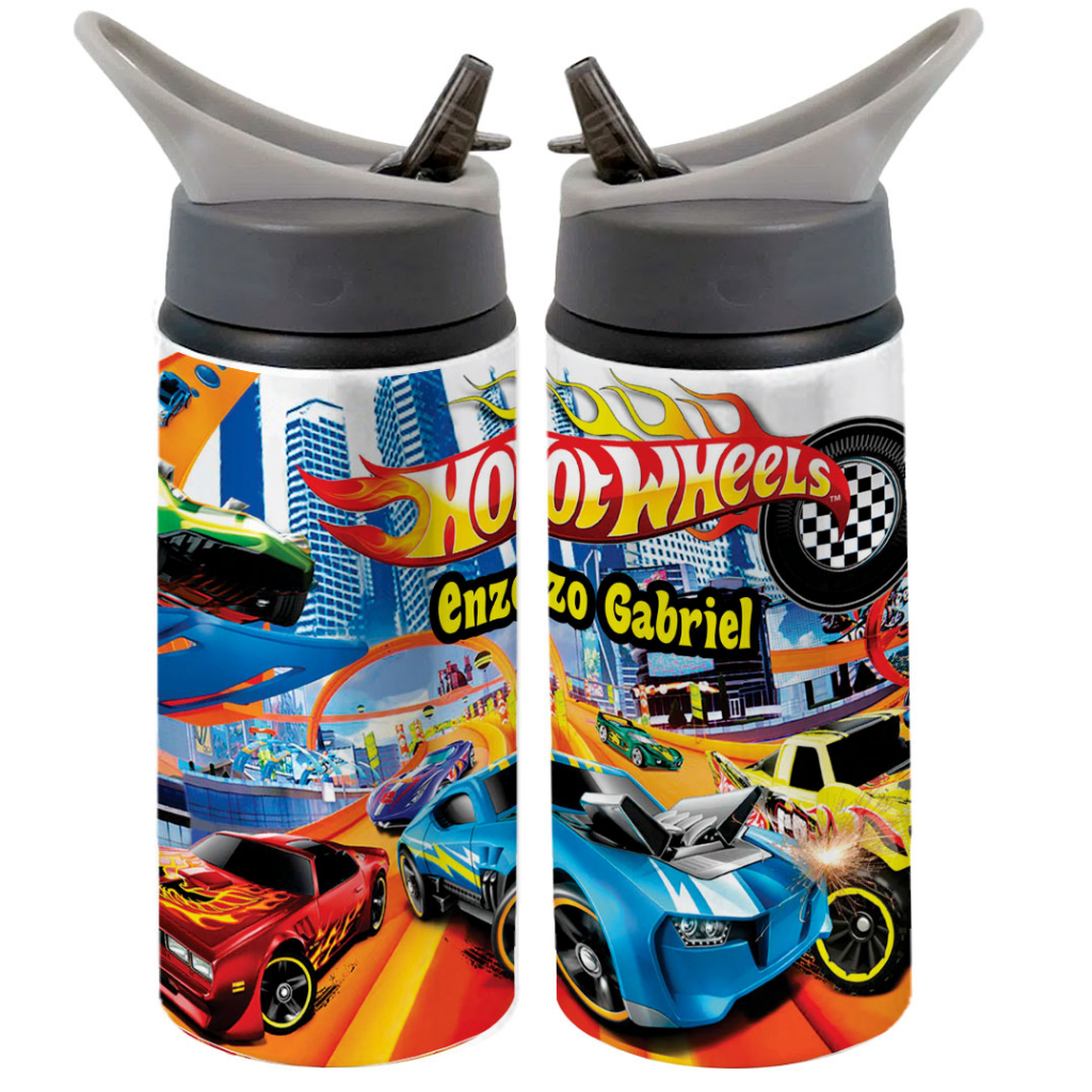 Garrafa Hot Wheels Azul Infantil Velocidade para os Pequenos Pilotos! em Oferta na Shopee