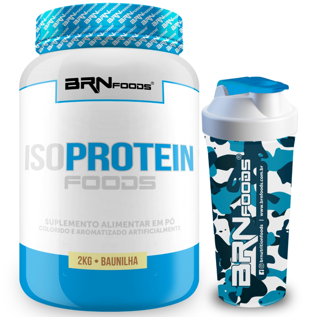 Kit Iso Protein Foods 2kg + Coqueteleira 600ml - Ganho de Massa Magra - BRN FOODS em Oferta na Shopee