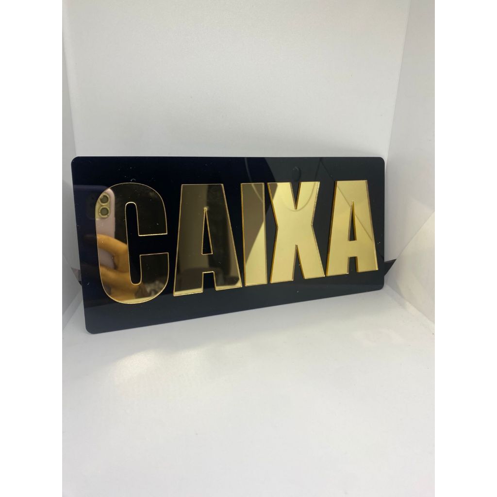 Placa Sinalização CAIXA 10x21cm em Oferta na Shopee