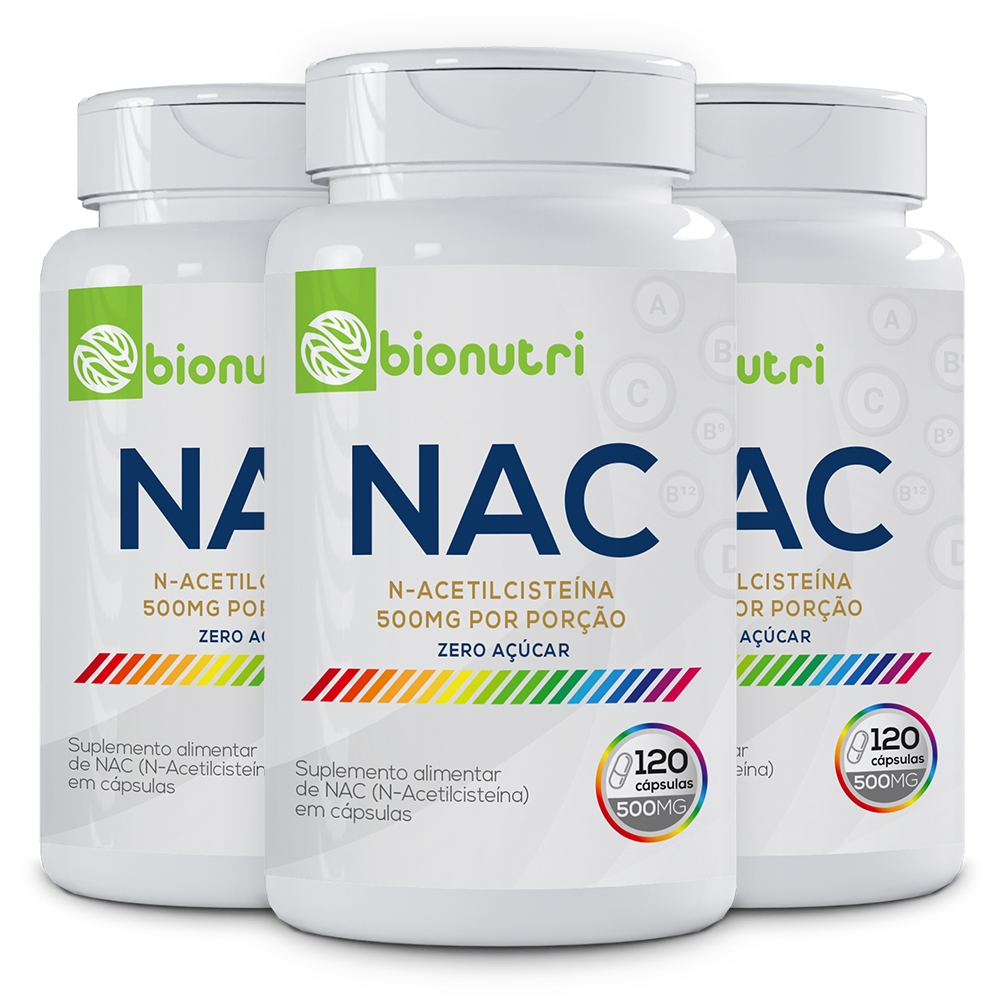 Kit 3x NAC N-acetilcisteína (120 cápsulas) - Bionutri em Oferta na Shopee