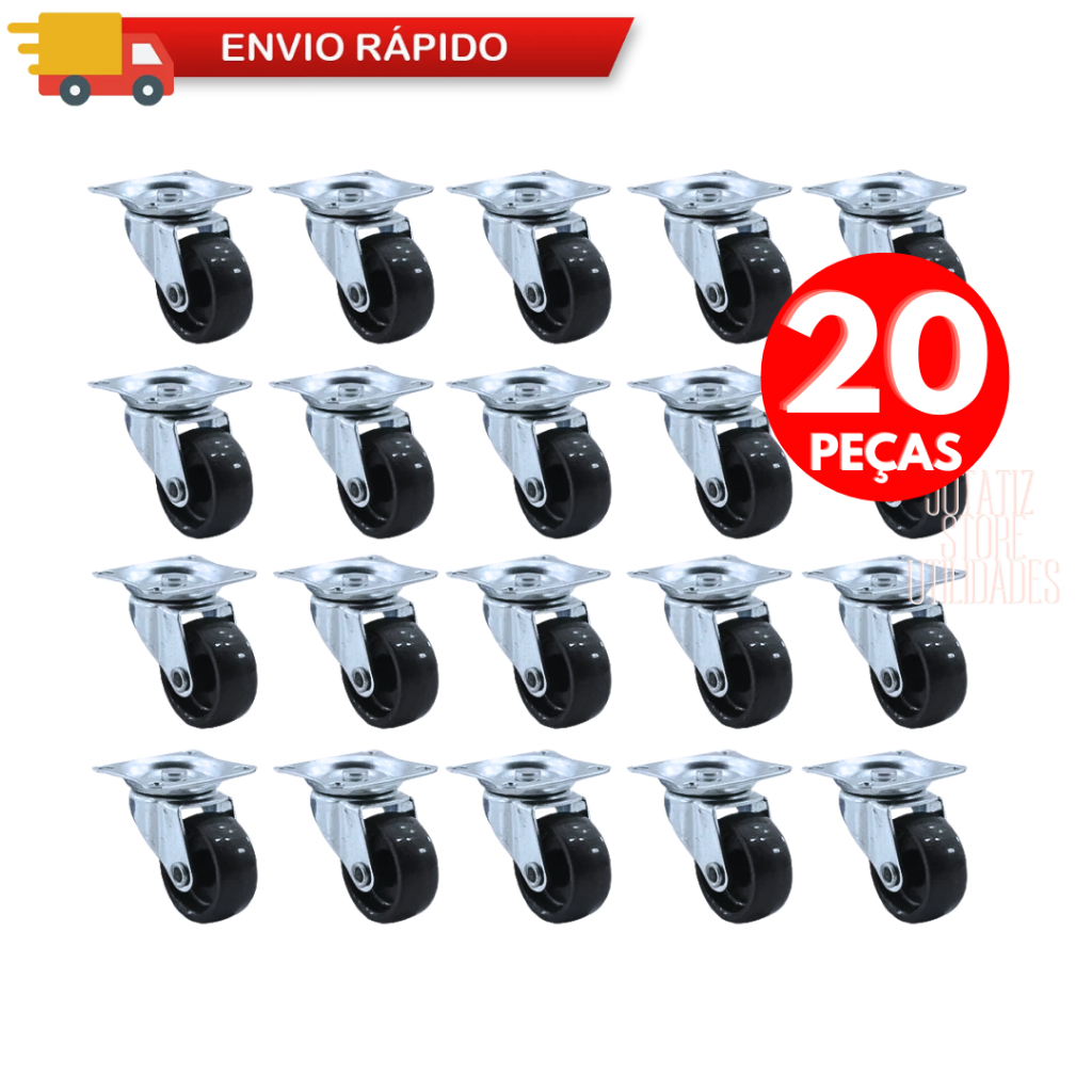 20 16 12 Rodas Rodinhas 3,2Cm Rodízio Giratório Rack Móveis Vasos Anti Ruído Risco Guarda Roupa de Casal — R$ 36,98 em Shopee, 61% OFF