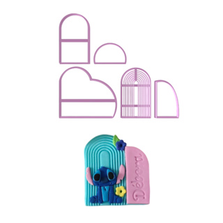 Kit 5 Cortadores Moldura Portal Duplo Arco Iris 8,9cm Pasta Americana chá de bebê cod.003/004 em Oferta na Shopee