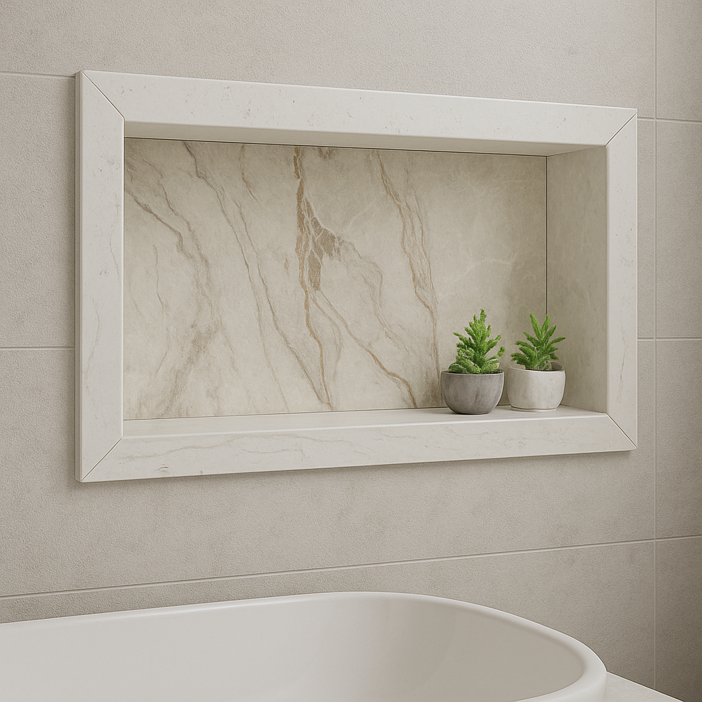 Detalhes do Nicho De Porcelanato Para Banheiro 60x30 cm De Embutir Na Parede Porta Shampoo PREMIUM
