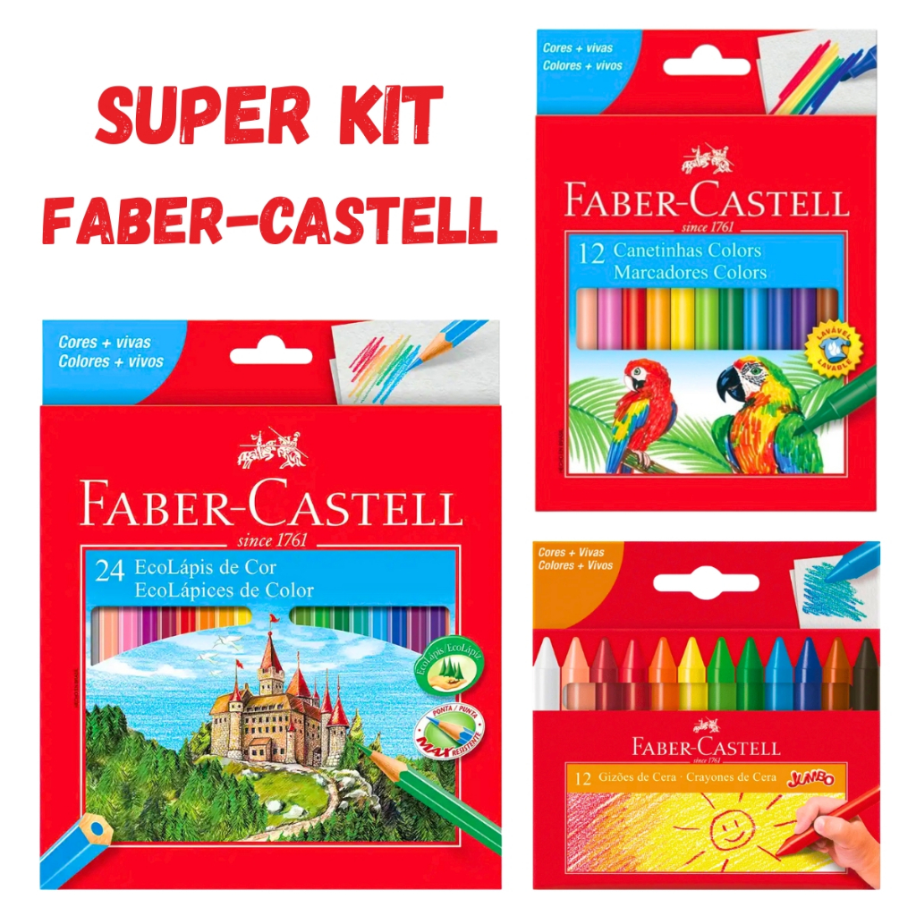 Giz de Cera 24 Cores Faber Castell: Onde Comprar | BuscaProdutos
