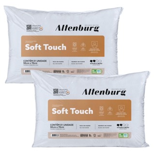 Kit 2 Travesseiros Suporte Médio Soft Touch Altenburg Toque de Seda 50cm x 70cm em Oferta na Shopee