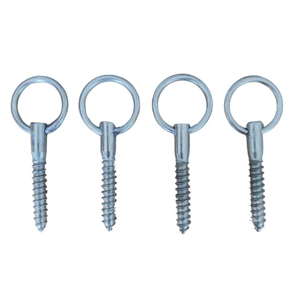 4 Pitão com argola articulada para toldo cortina (zincada)