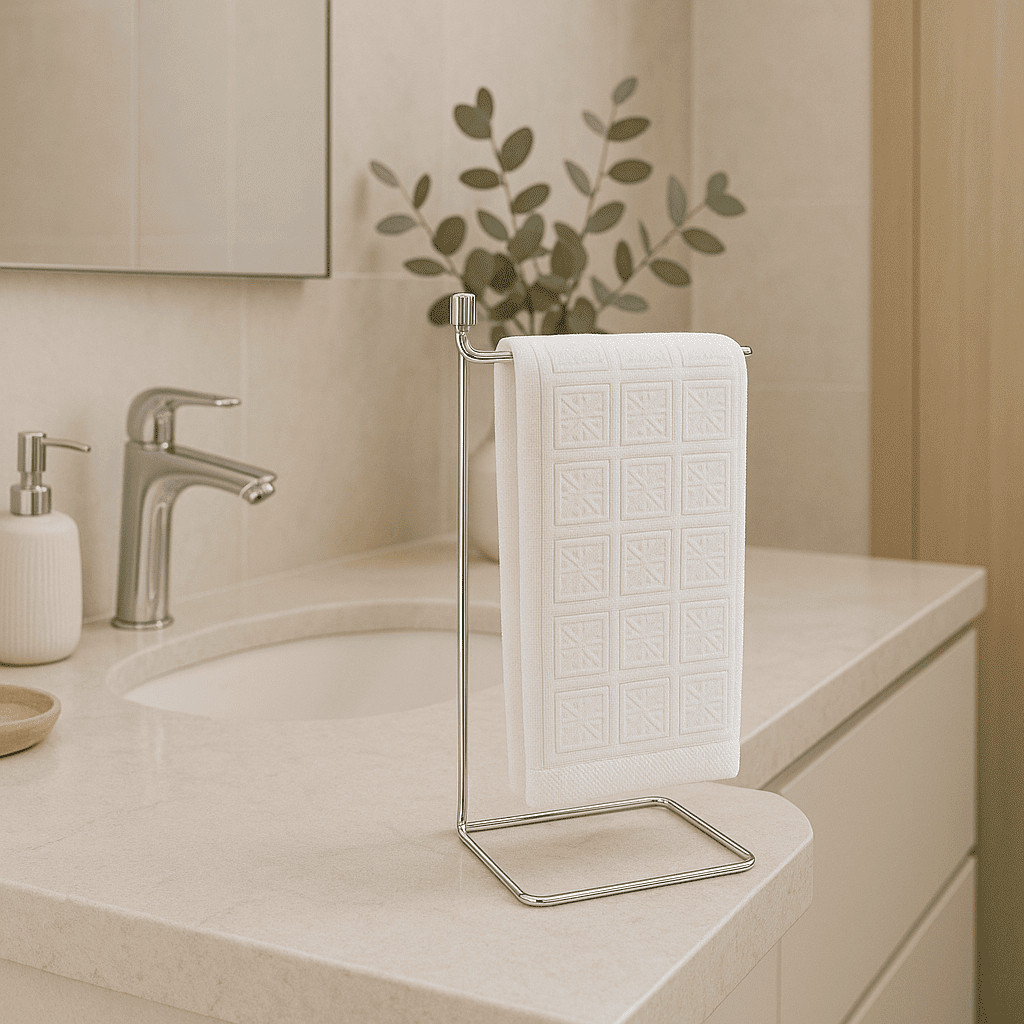 Suporte Toalha de Bancada Banheiro Lavabo Rosto Toalheiro Pia