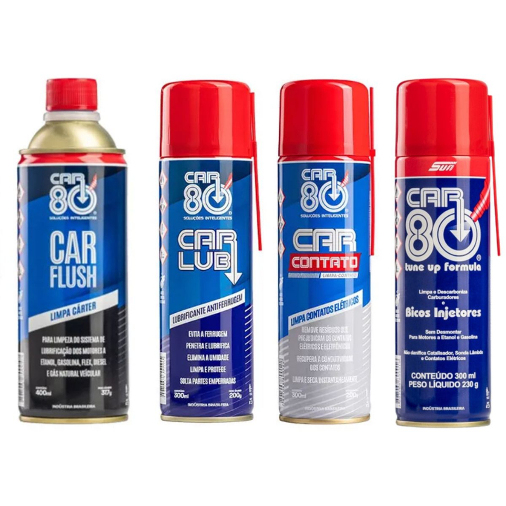 Kit Car80 Descarbonizante Car Lub Car Flush Limpa Contato