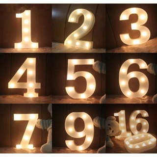 Enfeite Luminária Número com luz de LED em Oferta na Shopee