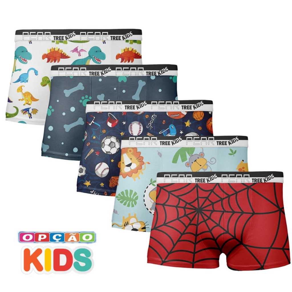 kit cueca Box infantil Personalizada com 5 ou10 Cueca Box para Criança Cueca Infantil em Oferta na Shopee