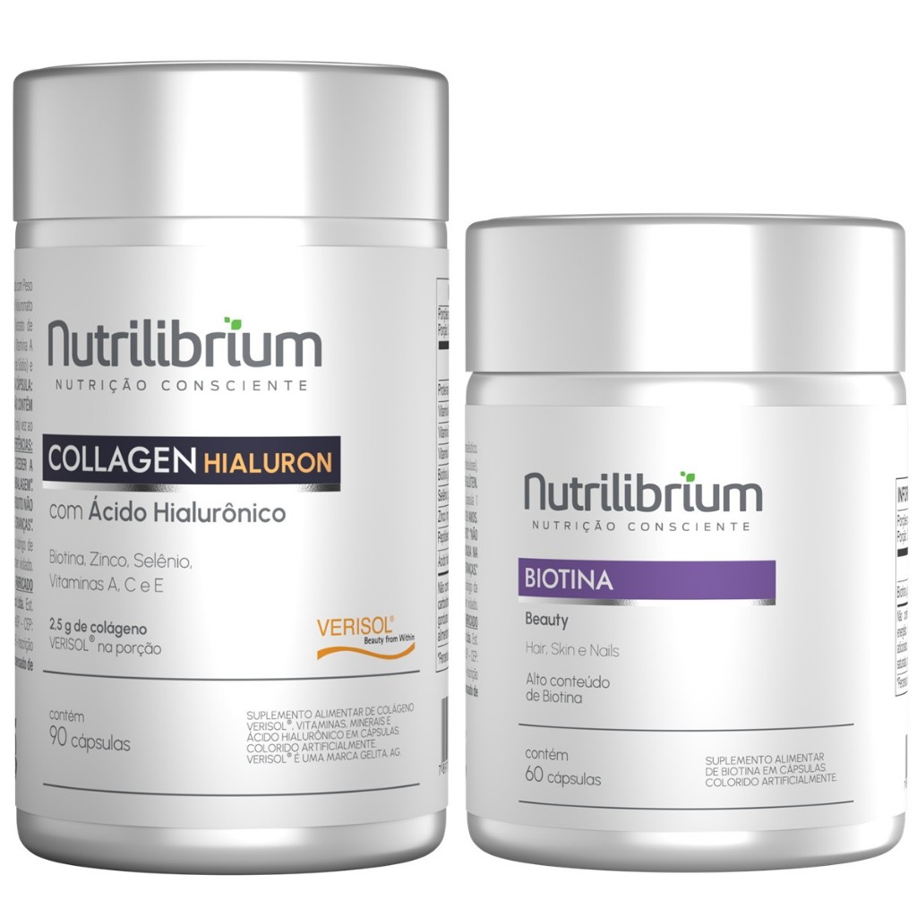 Kit Colágeno Verisol Ácido Hialurônico 90 Caps + Biotina Beauty 60 Caps Nutrilibrium - Health
