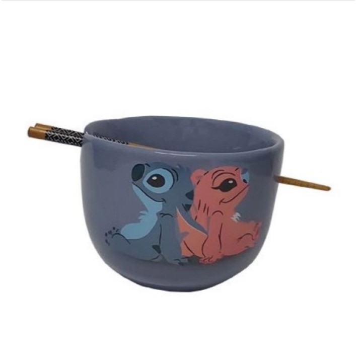 BOWL C/HASHI 500ML STITCH E ANGEL NAMORADOS