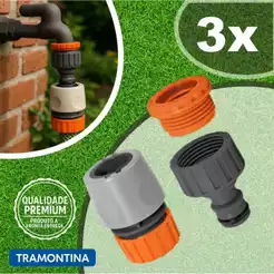 Kit 3 Engates Rápido + 3 Bico Torneira Adaptador 1/2 Ou 3/4