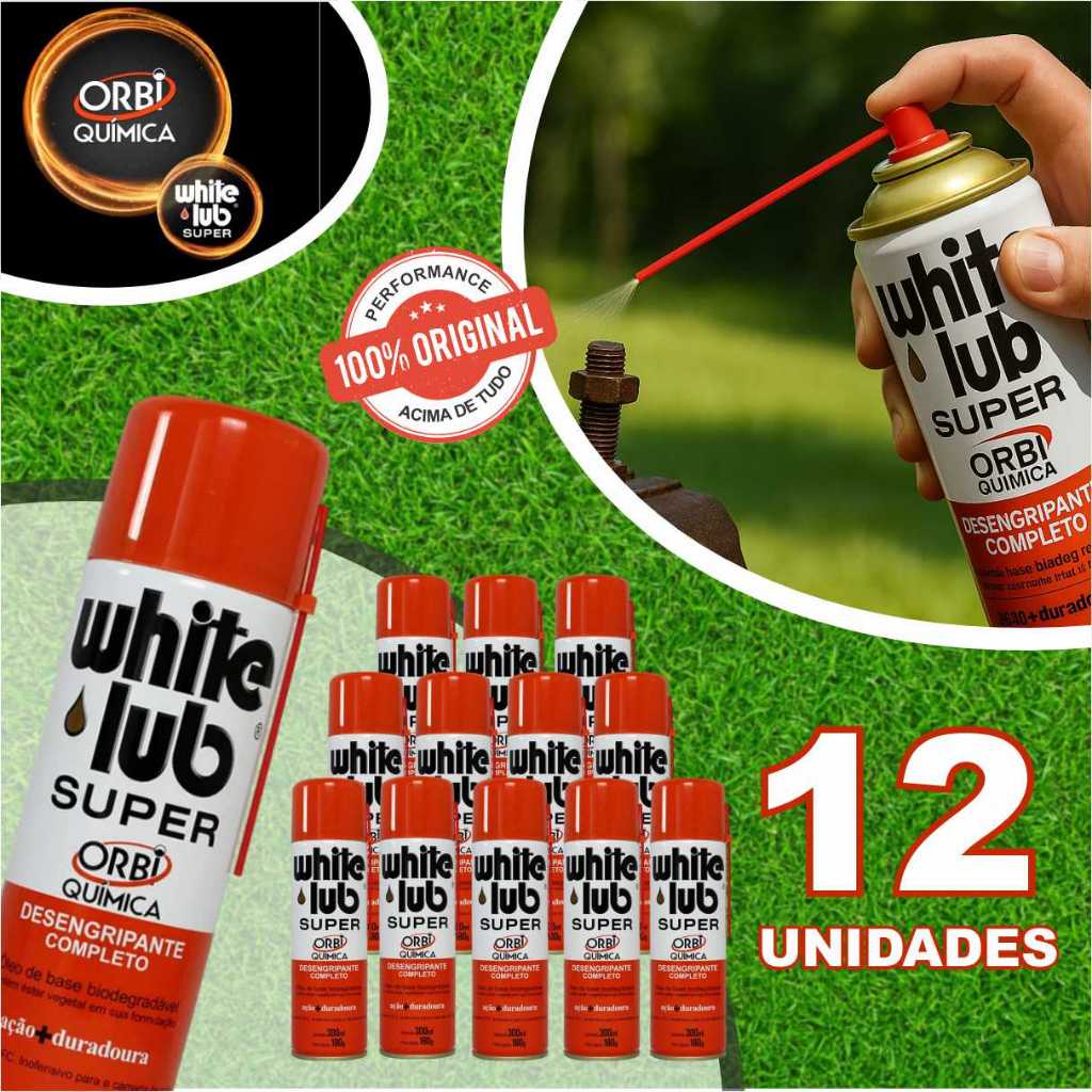 Kit Desengripante Spray White Lub Lubrificante 300ml Multiuso Orbi