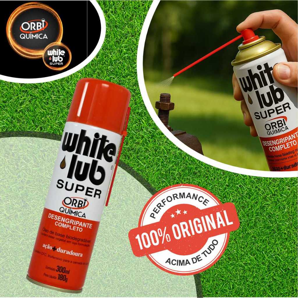Kit Desengripante Spray White Lub Lubrificante 300ml Multiuso Orbi