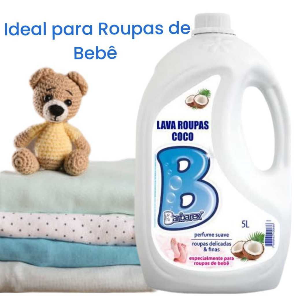Sabão Líquido de Coco Lava Roupas Para Bebe 5 litros Barbarex