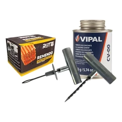 Kit Reparo De Pneus C/ 60 Remendos Macarrão + cola Fria Vipal