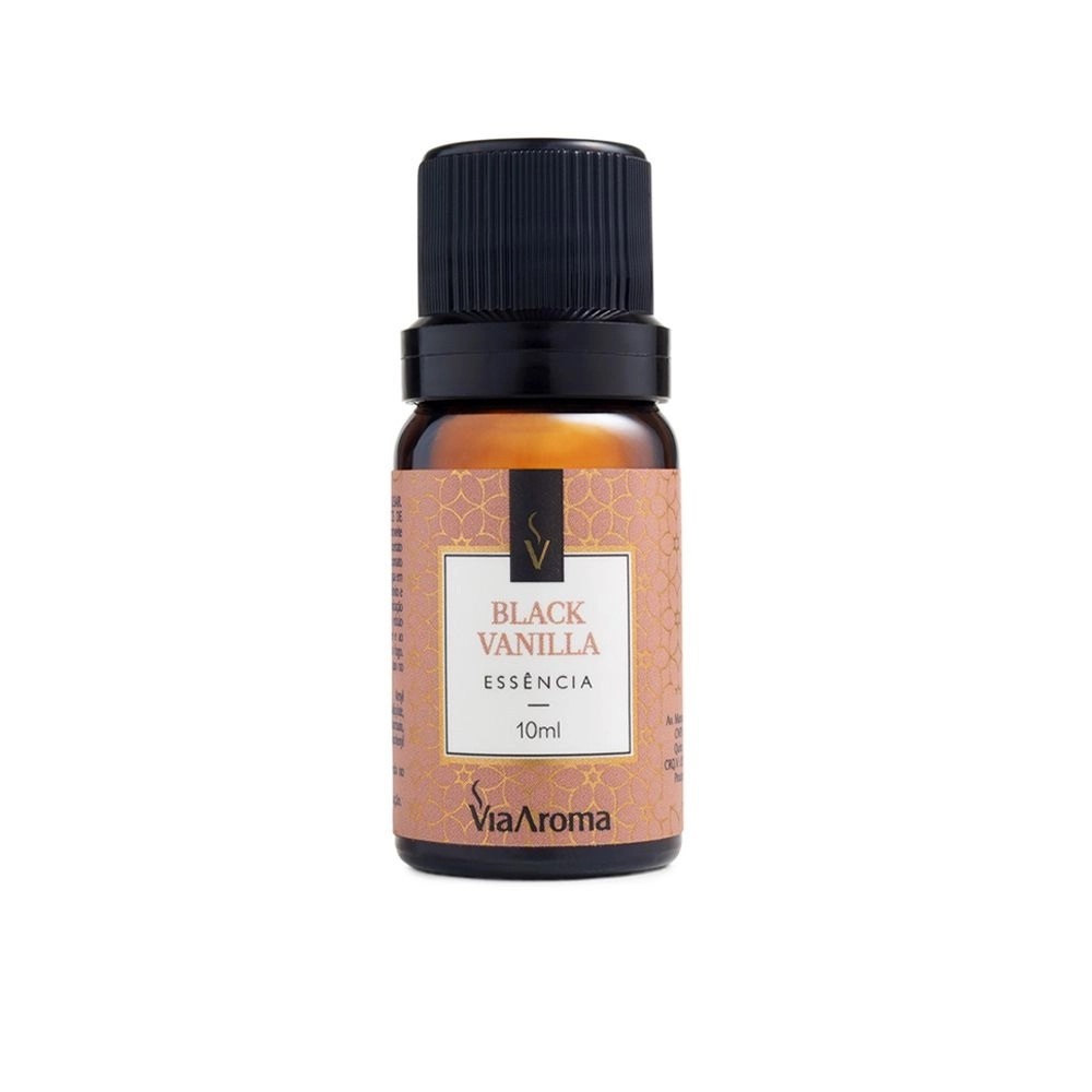Essência Aromática Black Vanilla Via Aroma 10ml – Aroma Doce, Envolvente e Sofisticado