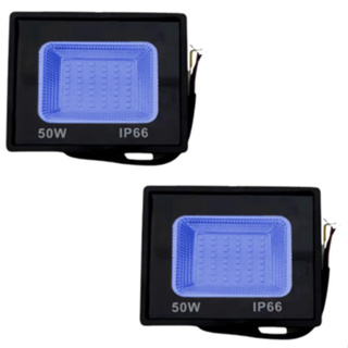 Kit 2 Refletor Holofote Led 50w Azul Prova D'água Bivolt em Oferta na Shopee