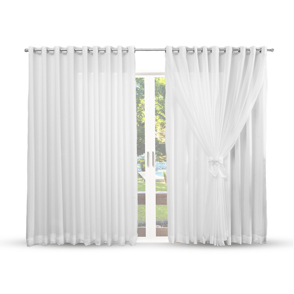 Cortina Microfibra com voil 3,00x2,70 Branca