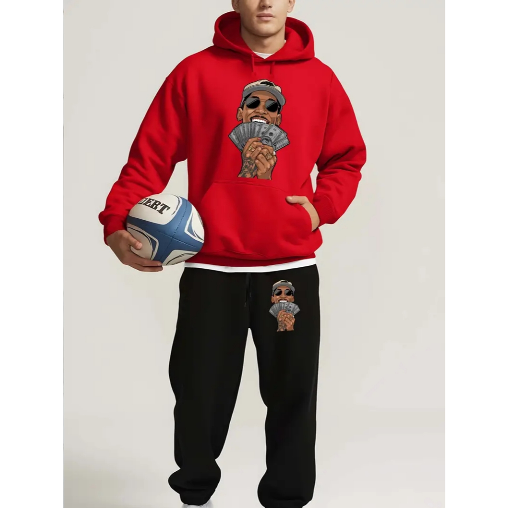 Conjunto Moletom Canguru Blusa + Calça Estampa Money Mano
