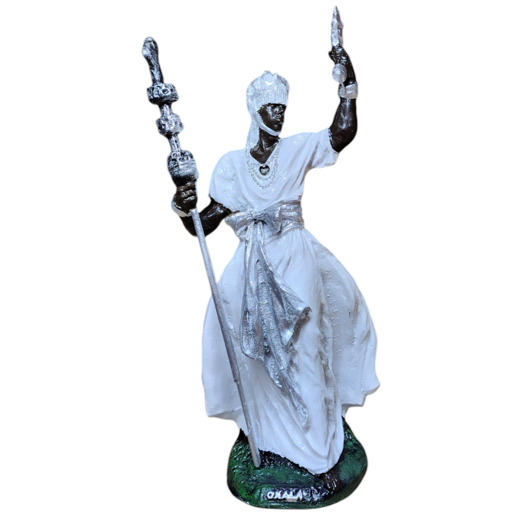 Escultura Oxalá Iluminado 28cm Em Resina em Oferta na Shopee