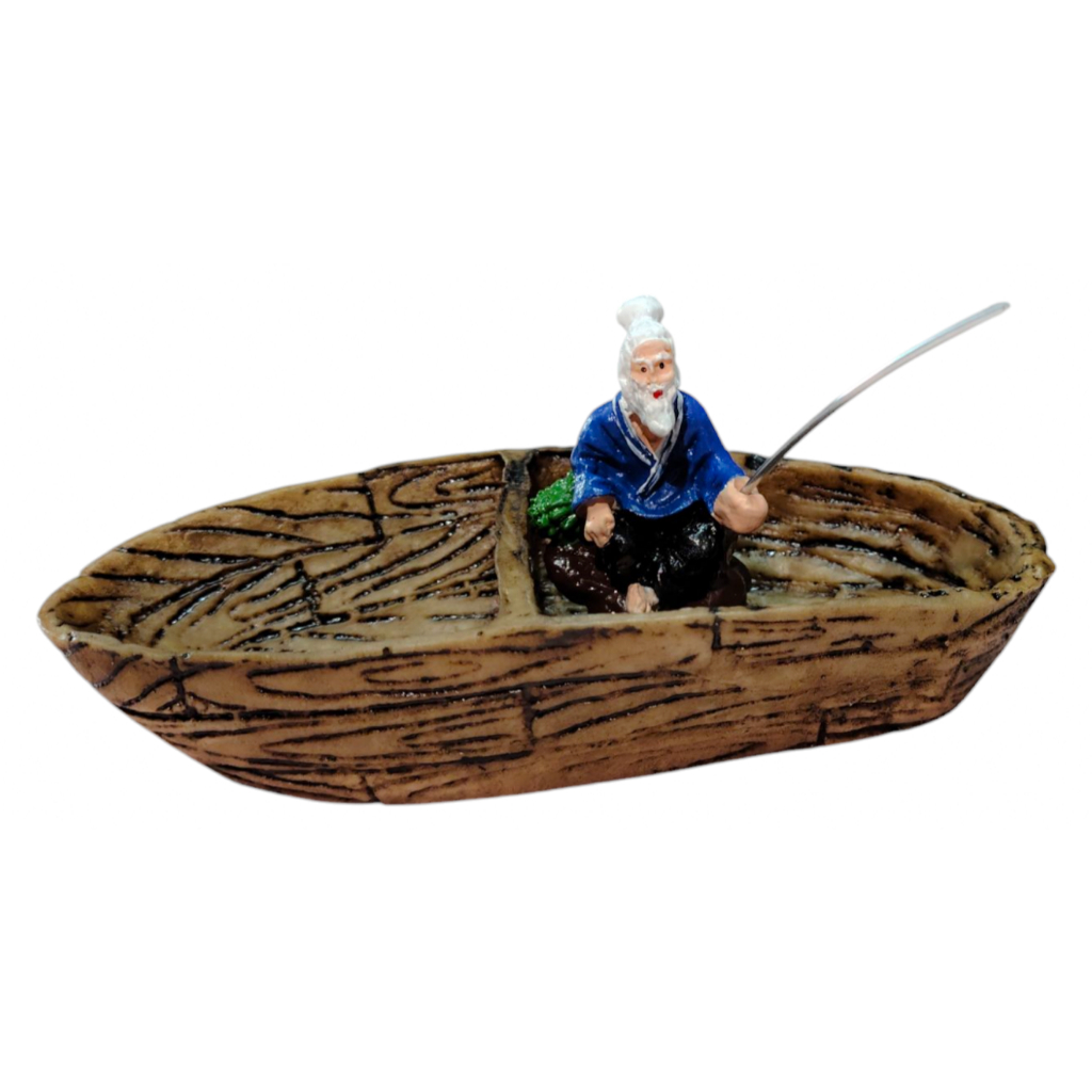 Imagem Canoa E Pescador Chinês Enf.5cm Resina em Oferta na Shopee