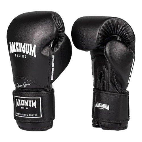 Luva de Boxe e Muay Thai Maximum New Classic Black 10oz Profissional Original Treino Adulto Preta