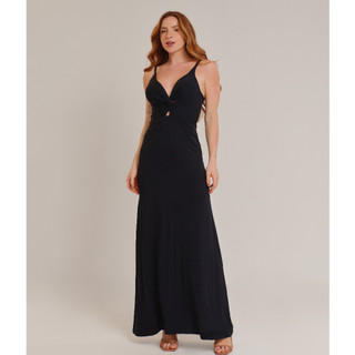 Vestido Longo Feminino Viscolycra Alça Fina Sem Bojo Soltinho Liso