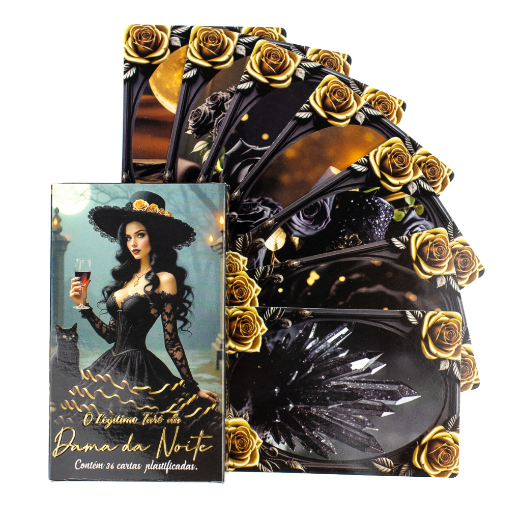 O Legitimo Tarô Dama da Noite 36 Cartas Plastif e Manual em Oferta na Shopee
