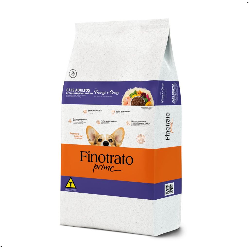 Alimento Finotrato Prime Ração Cães Adultos Raças Pequenas média 15kg Premium Especial Cachorro Dog