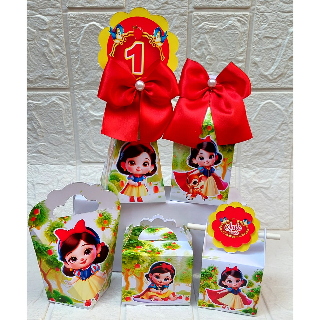 Kit Festa Personalizados A Branca De Neve AI  | Lembrancinhas Festa Infantil Aniversário Caixinhas Mimos em Oferta na Shopee