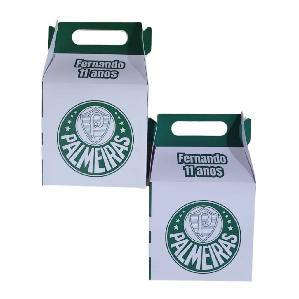 Caixinhas Maletinha Palmeiras Lembrancinha Maletinhas Personalizado Com NOME e IDADE para Festa de Aniversário