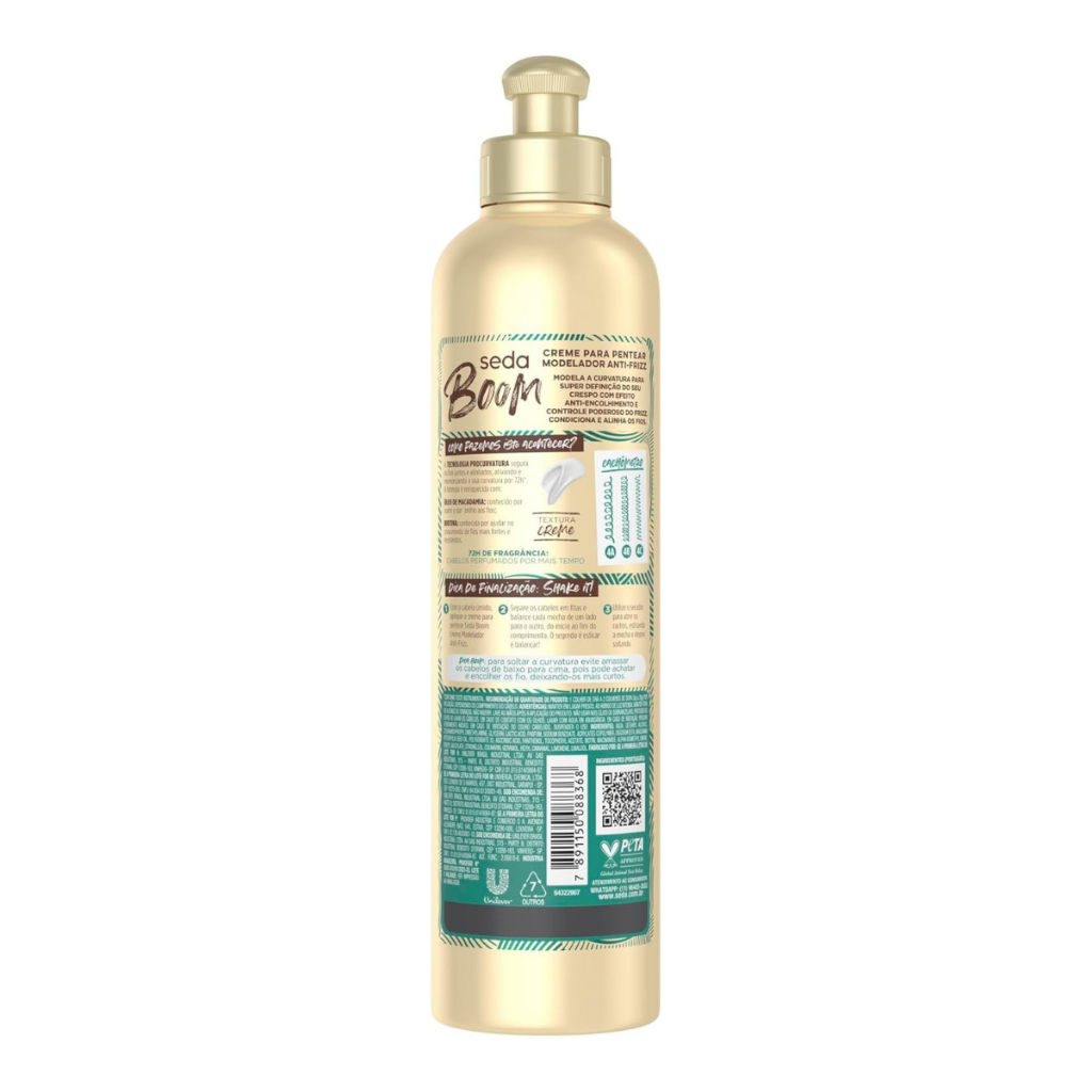 Detalhes do Creme Para Pentear Seda Boom Modelador Antifrizz 350ml
