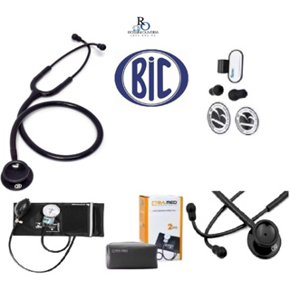 Kit Ap. Pressão Bic P.a. med Esfigmomanômetro + Estetoscópio Efficace BLACK TOTAL em Oferta na Shopee