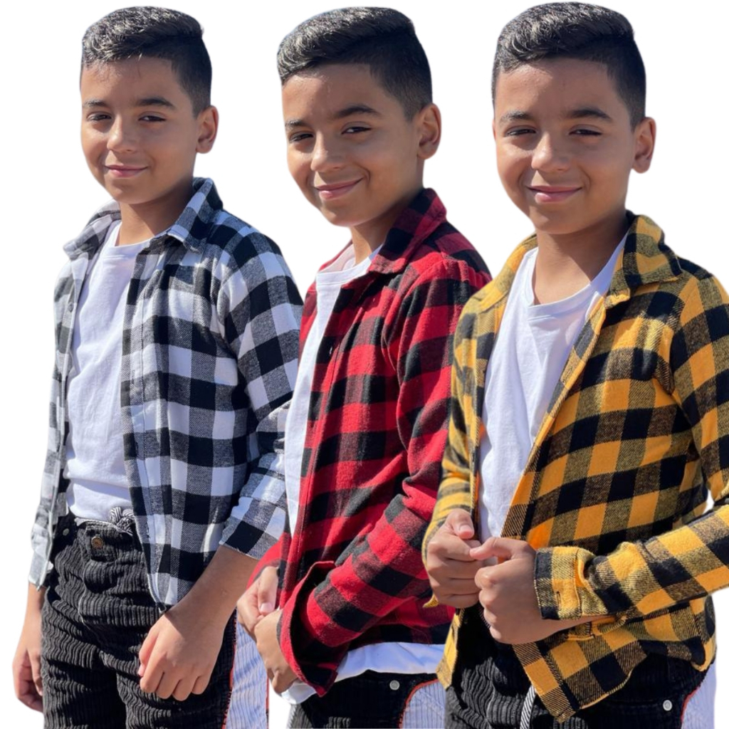 Camisa Xadrez Infantil Meninos Manga Longa Temática Estiloso em Oferta na Shopee