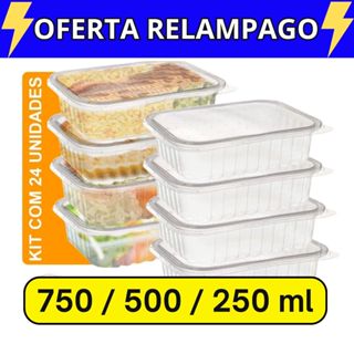 Kit 24 Unidades Pote Marmita Freezer Microondas Fitness Envio Imediato - Pote Plástico Não Tóxico em Oferta na Shopee