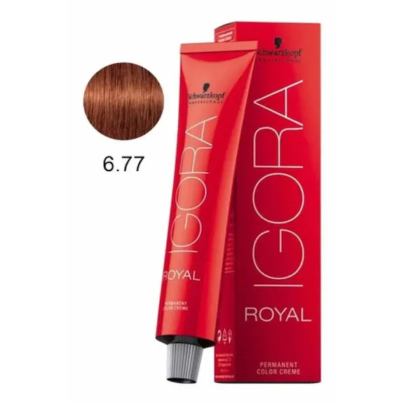 Coloração Igora Royal 6-77 Louro Escuro Cobre Extra 60g em Oferta na Shopee