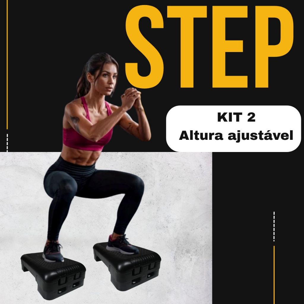 Kit 2 Step 50x28x13 Academia Aeróbica E Fitness Ajustável em Oferta na Shopee
